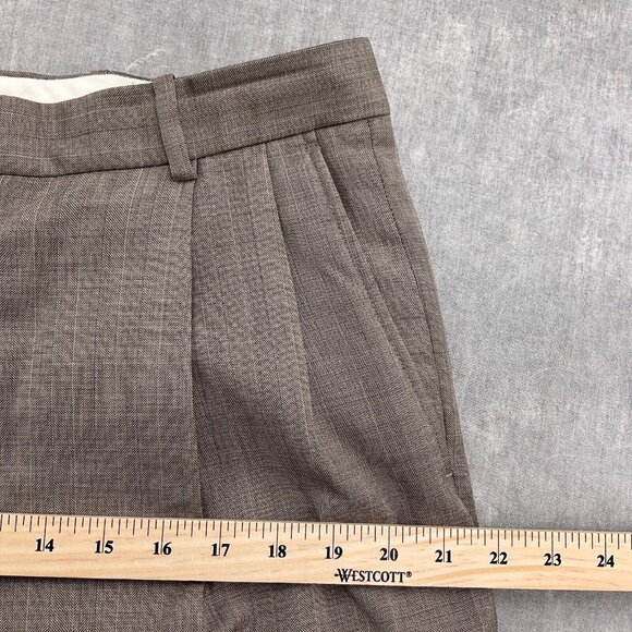 Linea Uomo Suit Men 40R 34Wx28L Brown Blue Stripe Super 100s Wool Classic Career - Picture 16 of 16